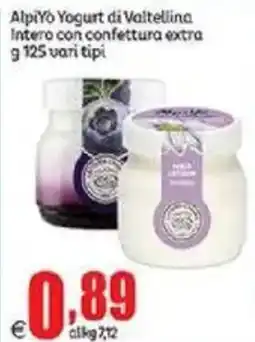 Elite AlpiYo Yogurt di Valtellina Intero con confettura extra vari tipi offerta