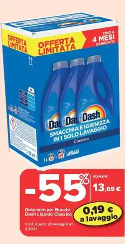 Carrefour Market Detersivo per Bucato Dash Liquido Classico offerta