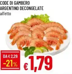 IperFamila Code di gambero argentino decongelate offerta