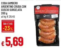 IperFamila Coda gambero argentino cruda con guscio surgelata offerta