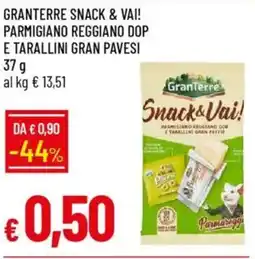 IperFamila Granterre snack & vai! parmigiano reggiano dop e tarallini gran pavesi offerta