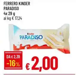IperFamila Ferrero kinder paradiso offerta