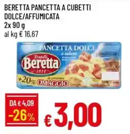 IperFamila Beretta pancetta a cubetti dolce/affumicata offerta