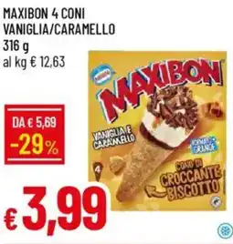 IperFamila Maxibon 4 coni vaniglia/caramello offerta