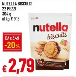 IperFamila Nutella biscuits 22 pezzi offerta