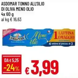 IperFamila Asdomar tonno all'olio di oliva meno olio offerta