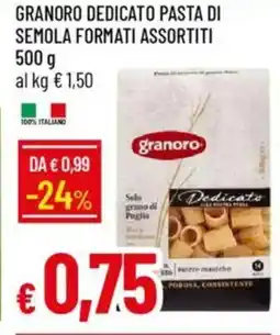 IperFamila Granoro dedicato pasta di semola formati assortiti offerta