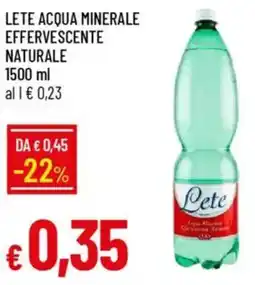IperFamila Lete acqua minerale effervescente naturale offerta