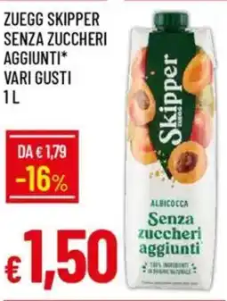 IperFamila Zuegg skipper senza zuccheri aggiunti vari gusti offerta