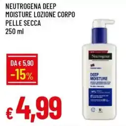 IperFamila Neutrogena deep moisture lozione corpo pelle secca offerta