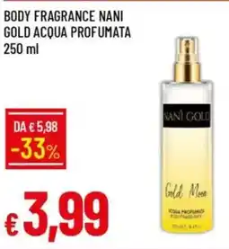 IperFamila Body fragrance nani gold acqua profumata offerta