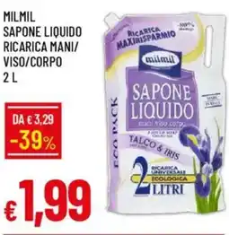 IperFamila Milmil sapone liquido ricarica mani/ viso/corpo offerta