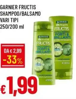 IperFamila Garnier fructis shampoo/balsamo vari tipi offerta