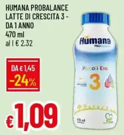 IperFamila Humana probalance latte di crescita 3- da1anno offerta