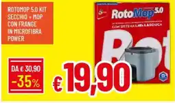 IperFamila Rotomop 5.0 kit secchio + mop con frange in microfibra power offerta