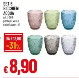 IperFamila Set 6 bicchieri acqua offerta