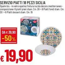 IperFamila Servizio piatti 18 pezzi sicilia offerta