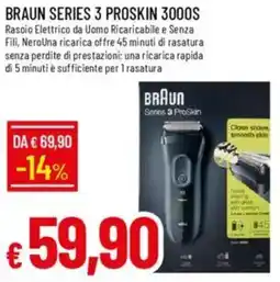 IperFamila Braun series 3 proskin 3000S rasoio elettrico offerta