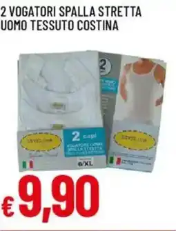 IperFamila 2 vogatori spalla stretta uomo tessuto costina offerta