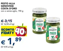 Esselunga Pesto alla genovese COSTA D'ORO offerta