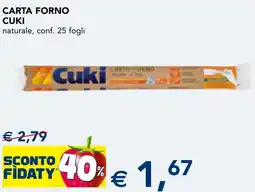 Esselunga Carta forno CUKI offerta