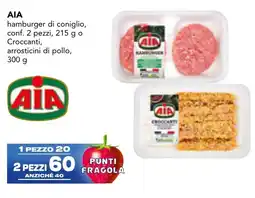 Esselunga ΑΙΑ hamburger di coniglio offerta