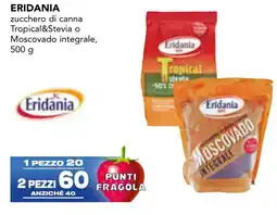 Esselunga ERIDANIA zucchero di canna Tropical&Stevia o Moscovado integrale offerta