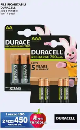 Esselunga Pile ricaricabili DURACELL offerta