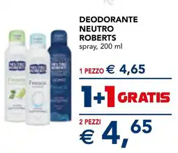Esselunga Deodorante NEUTRO ROBERTS spray offerta
