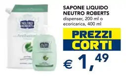 Esselunga Sapone liquido NEUTRO ROBERTS dispenser o ecoricarica offerta