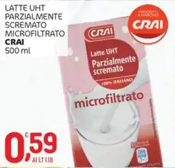 Crai Latte uht parzialmente scremato CRAI offerta