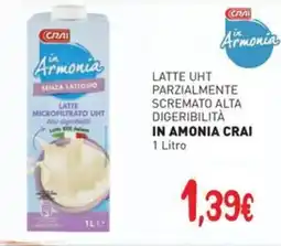 Crai Latte uht parzialmente scremato alta digeribilità in amonia CRAI offerta