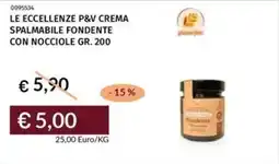 Prezzemolo e Vitale Le eccellenze p&v crema spalmabile fondente con nocciole offerta