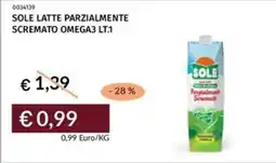 Prezzemolo e Vitale Sole latte parzialmente scremato omega3 offerta
