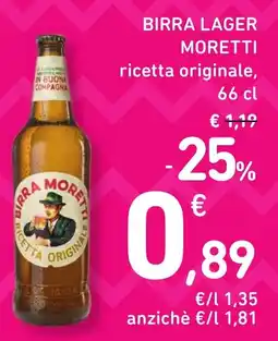 Spazio Conad Birra lager MORETTI ricetta originale, offerta