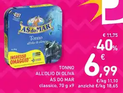 Spazio Conad Tonno all'olio di oliva ÀS DO MAR classico offerta