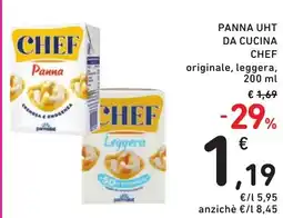 Spazio Conad Panna uht da cucina Chef originale, leggera offerta