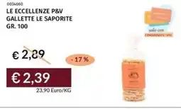 Prezzemolo e Vitale Le eccellenze p&v gallette le saporite offerta