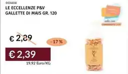 Prezzemolo e Vitale Le eccellenze p&v gallette di mais offerta