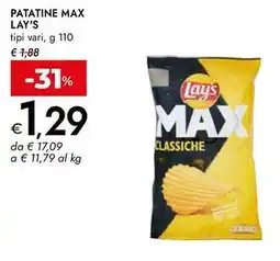 Bennet Patatine max LAY'S tipi vari offerta