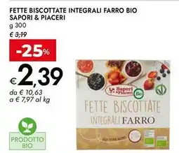 Bennet Fette biscottate integrali farro bio SAPORI & PIACERI offerta