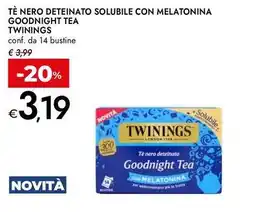 Bennet Tè nero deteinato solubile con melatonina goodnight tea TWININGS offerta