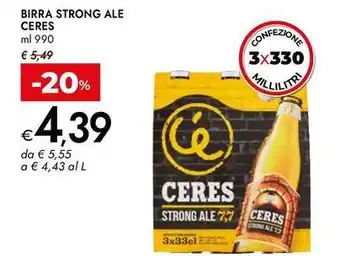 Bennet Birra strong ale CERES offerta