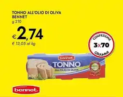 Bennet Tonno all'olio di oliva BENNET offerta