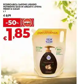 Bennet Ecoricarica sapone liquido nutriente olio di argan e avena FRESH & CLEAN offerta