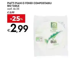 Bennet Piatti piani o fondi compostabili BIO TABLE offerta