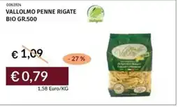 Prezzemolo e Vitale Vallolmo penne rigate bio offerta