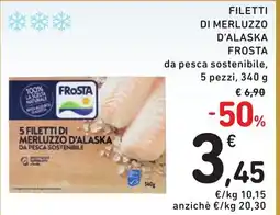 Spazio Conad Filetti di merluzzo d'alaska FROSTA da pesca sostenibile, 5 pezzi offerta