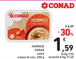 Spazio Conad HUMMUS CONAD salsa a base di ceci offerta