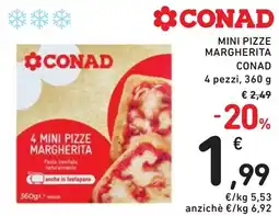 Spazio Conad Mini pizze margherita CONAD 4 pezzi offerta